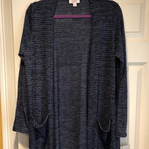 NWT Navy blue & white striped LuLaRoe Sarah